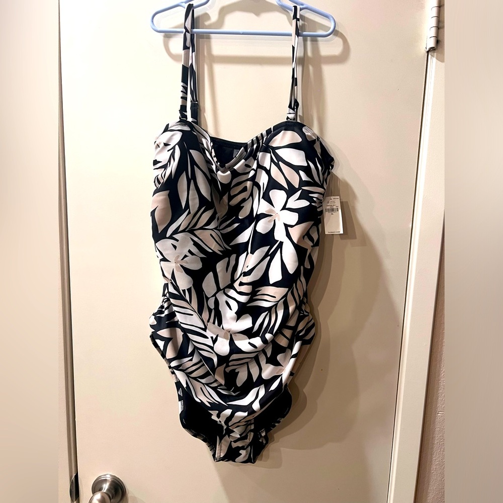 Old Navy bathing suit -black floral design